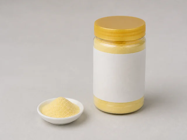 雞粉辨認參考圖：淡黃或米色粉末不能可靠確認雞粉，必須讀原包裝食物名稱、成分和致敏物資料。