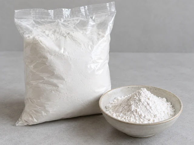 糯米粉辨認示意：包裝細粉而非米粒；白色粉末；幼滑但與粘米粉外觀相近。
