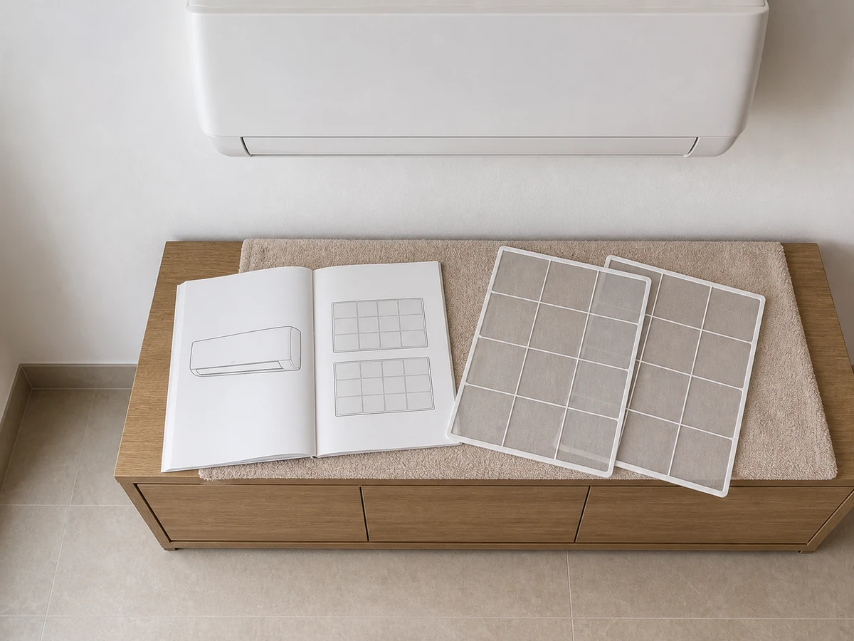 How to Clean an Air-Conditioner Dust Filter Safely: Confirm the model and safe access