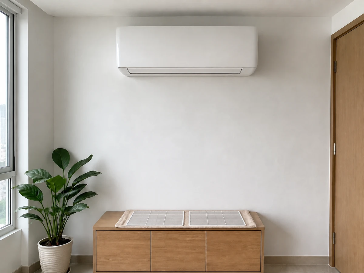 How to Clean an Air-Conditioner Dust Filter Safely: Dry completely in the shade