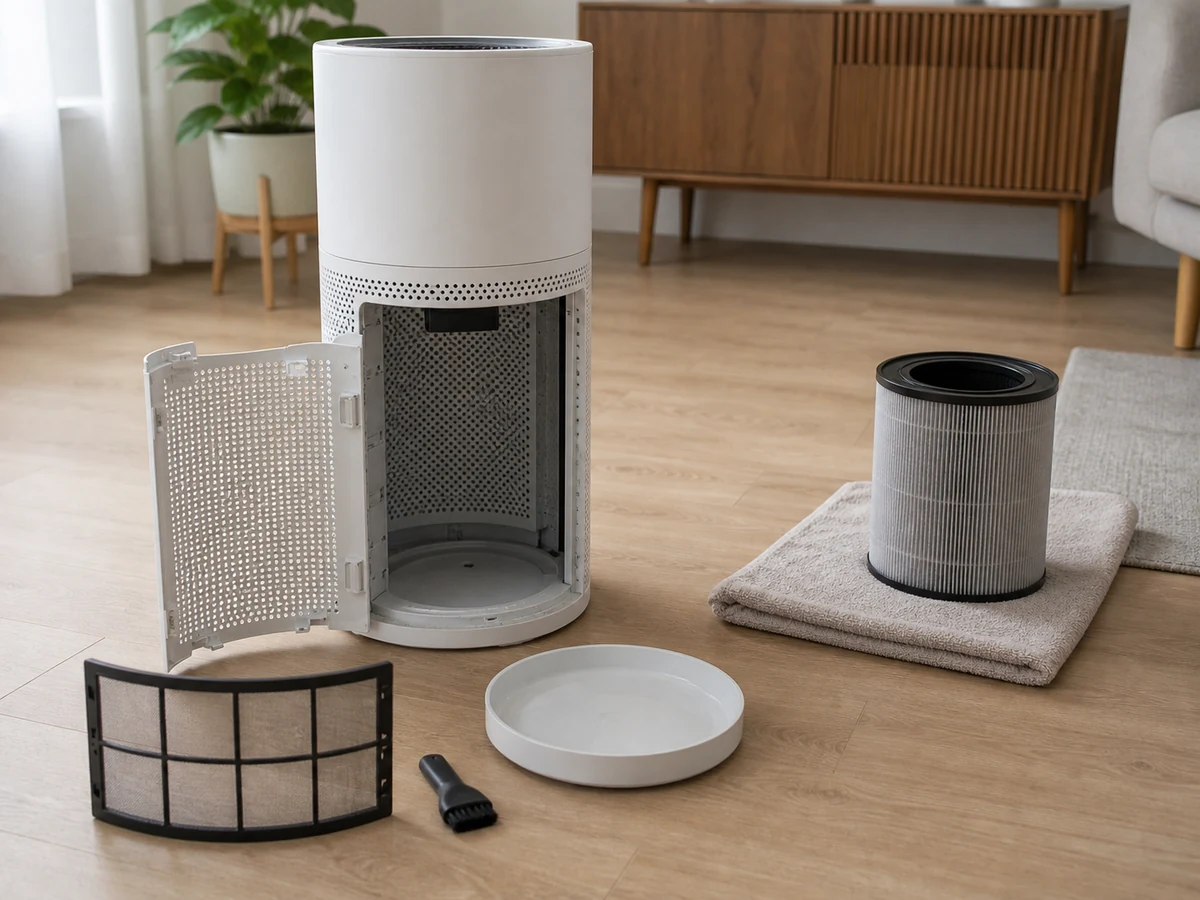 How to Clean an Air Purifier Exterior and Filter: Treat each filter by type