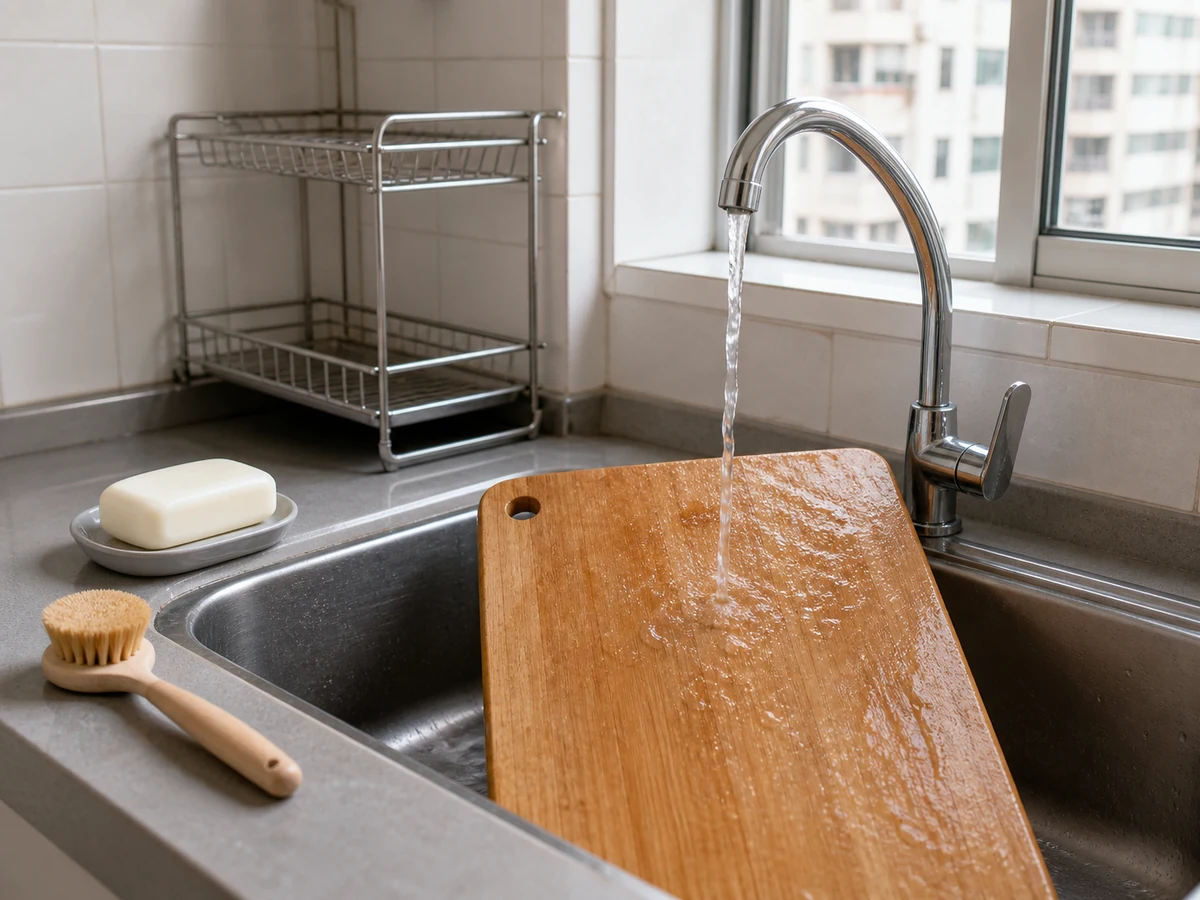 Rinsing without soap and scrubbing — Wash both faces, edges, and holes with dish soap and a soft brush, then rinse.