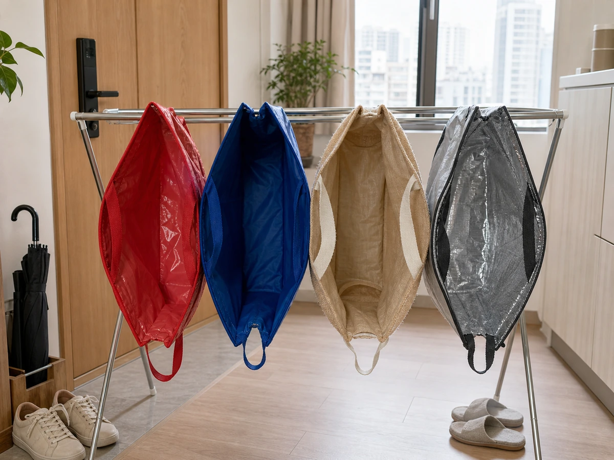 How to Clean and Organise Reusable Shopping Bags: Dry every seam fully