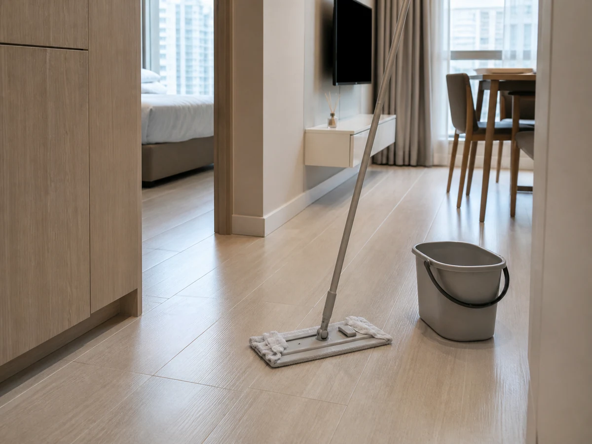 Cara Membersihkan Lantai Balkon atau Platform Utilitas dengan Aman: Siapkan kelembapan minimal yang terkendali