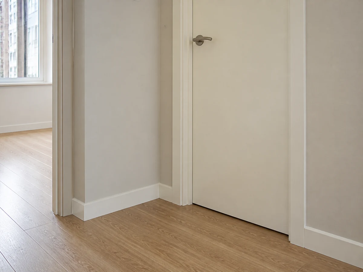 Safe completed indoor Hong Kong household scene for how to clean baseboards, door frames and doors
