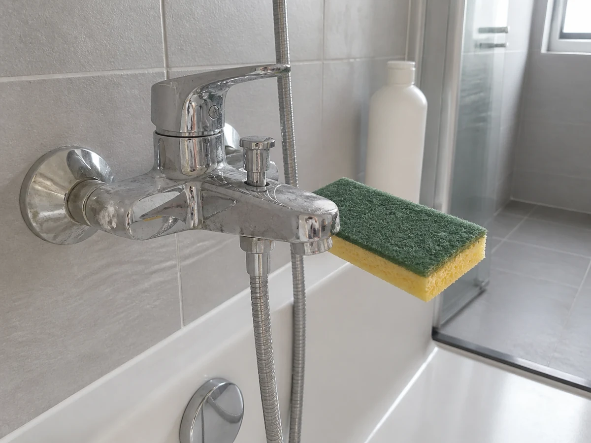 Scrubbing a finish with an abrasive sponge — Use a soft cotton cloth and mild compatible product.
