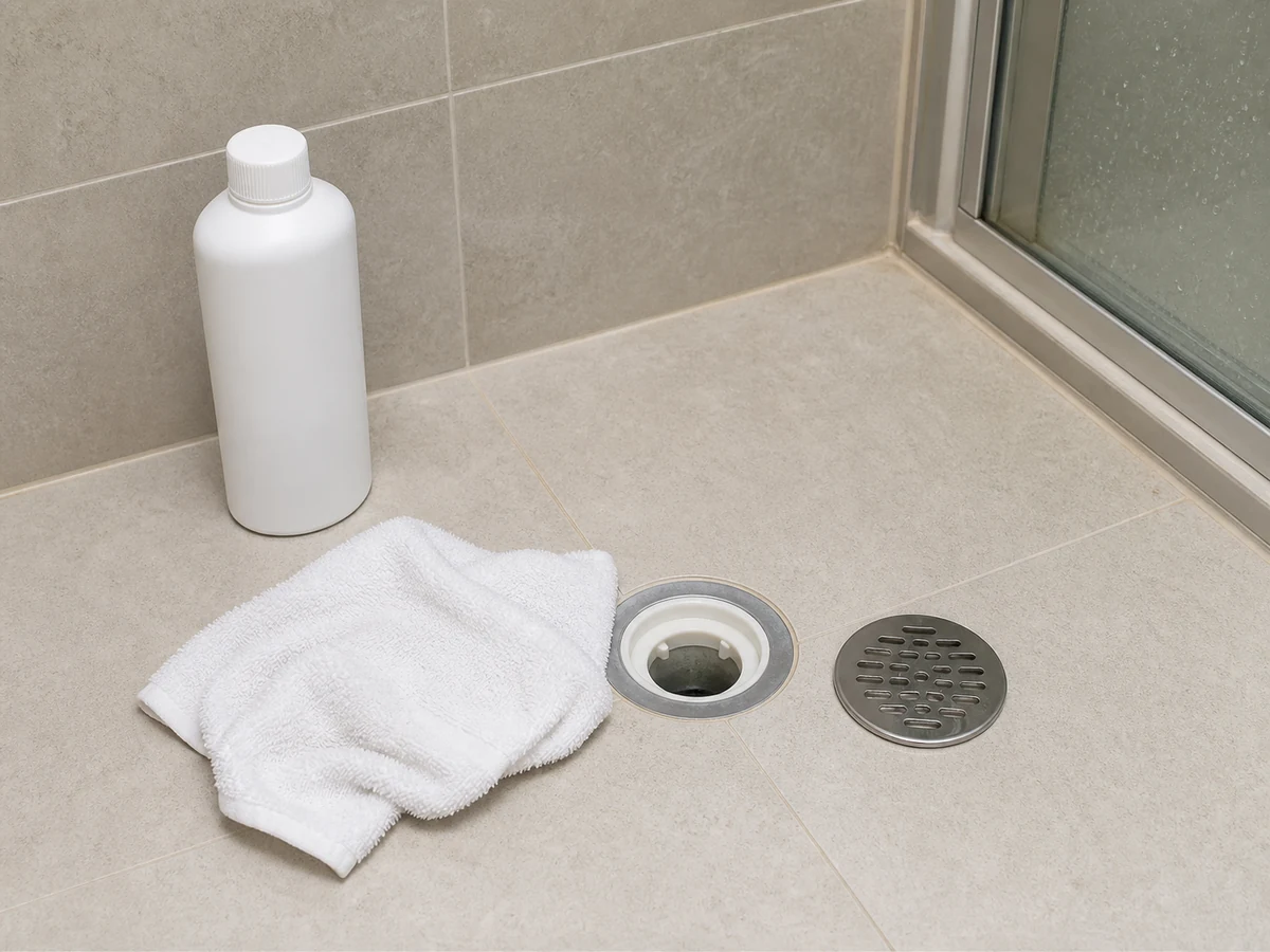 How to Clean a Basin and Faucet Limescale: Clean the stopper and drain rim