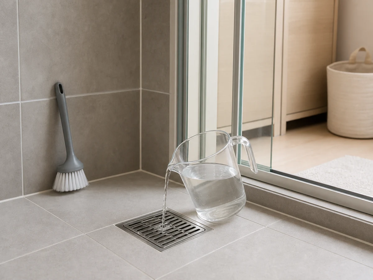 Cara Membersihkan Floor Drain Kamar Mandi dan Mengurangi Bau: Pasang dan tes aliran