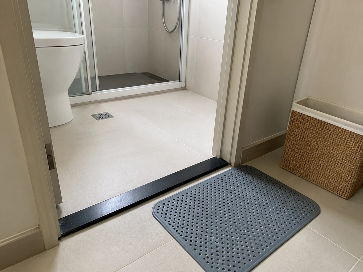 Using a towel or cardboard as a floor mat — Remove loose trip items and use only suitable stable anti-slip products.
