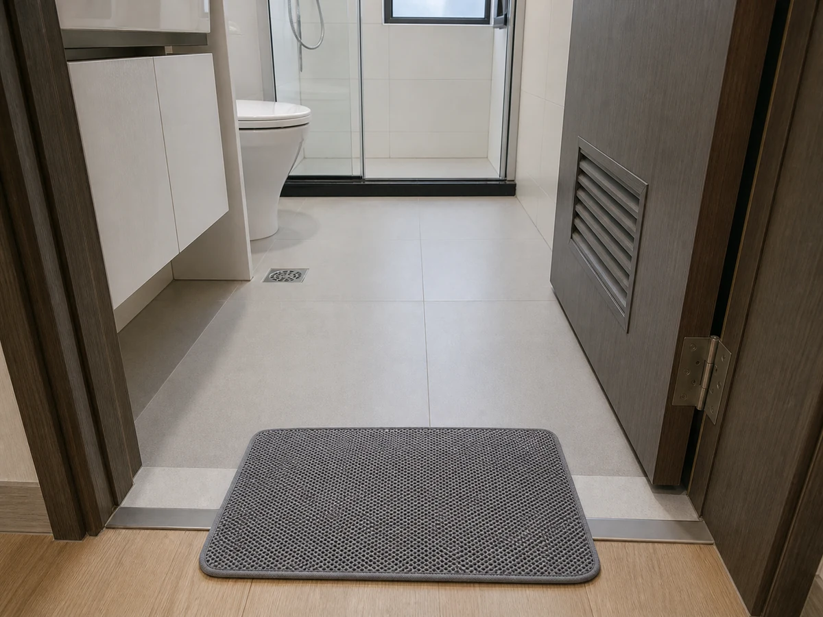 How to Clean a Bathroom Floor and Reduce Slip Risk: Dry fully before reopening