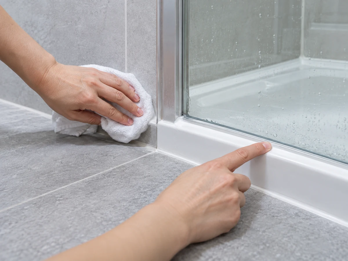 Clean Bathroom Silicone Seals and Know When Repair Is Needed: Remove product residue as directed, dry fully and confirm the seal remains intact