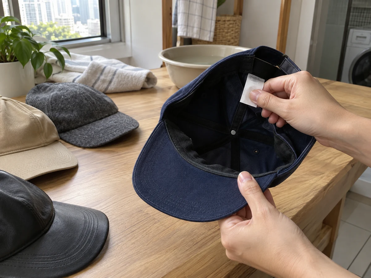 How to Clean Caps without Losing Their Shape: Check brim material