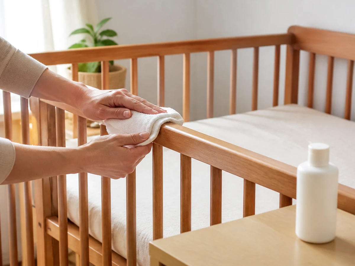 How to Clean Accessible Cot or Crib Surfaces — clean, dry and safely restored result