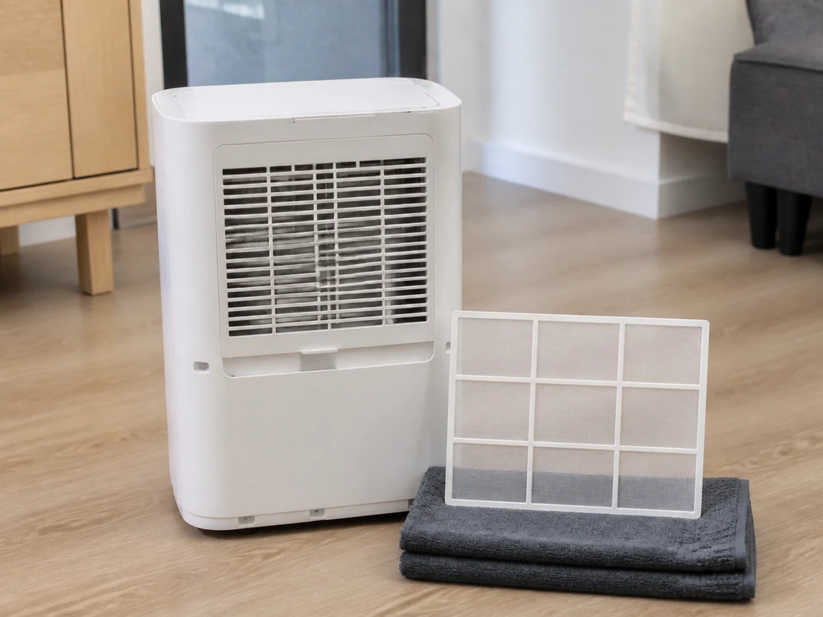 How to Clean a Dehumidifier Dust Filter in a safe home setup with the appliance powered off and unplugged