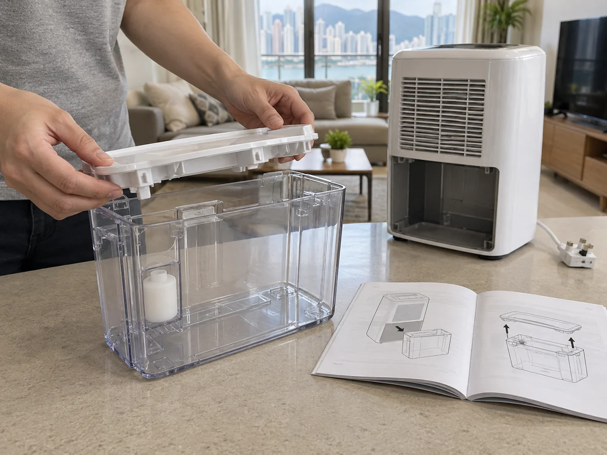 Cara Membersihkan Tangki Air Dehumidifier: Pisahkan hanya bagian yang boleh dicuci