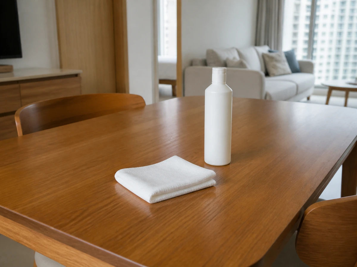 One cleaner for every table — Identify the material and match the product.