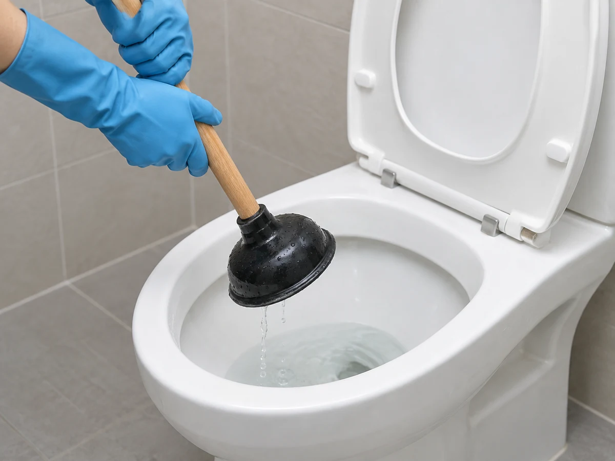 Cara Membersihkan, Mengeringkan, dan Menyimpan Penyedot Toilet: Pakailah sarung tangan sesuai dan biarkan penyedot menetes sebentar di dalam toilet agar tidak membawa tetesan melintasi kamar mandi