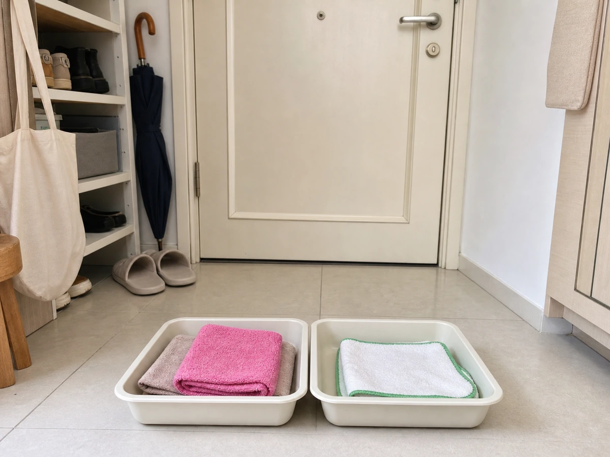 Using one dirty cloth for floor and handle — Keep floor and high-touch cloths separate.