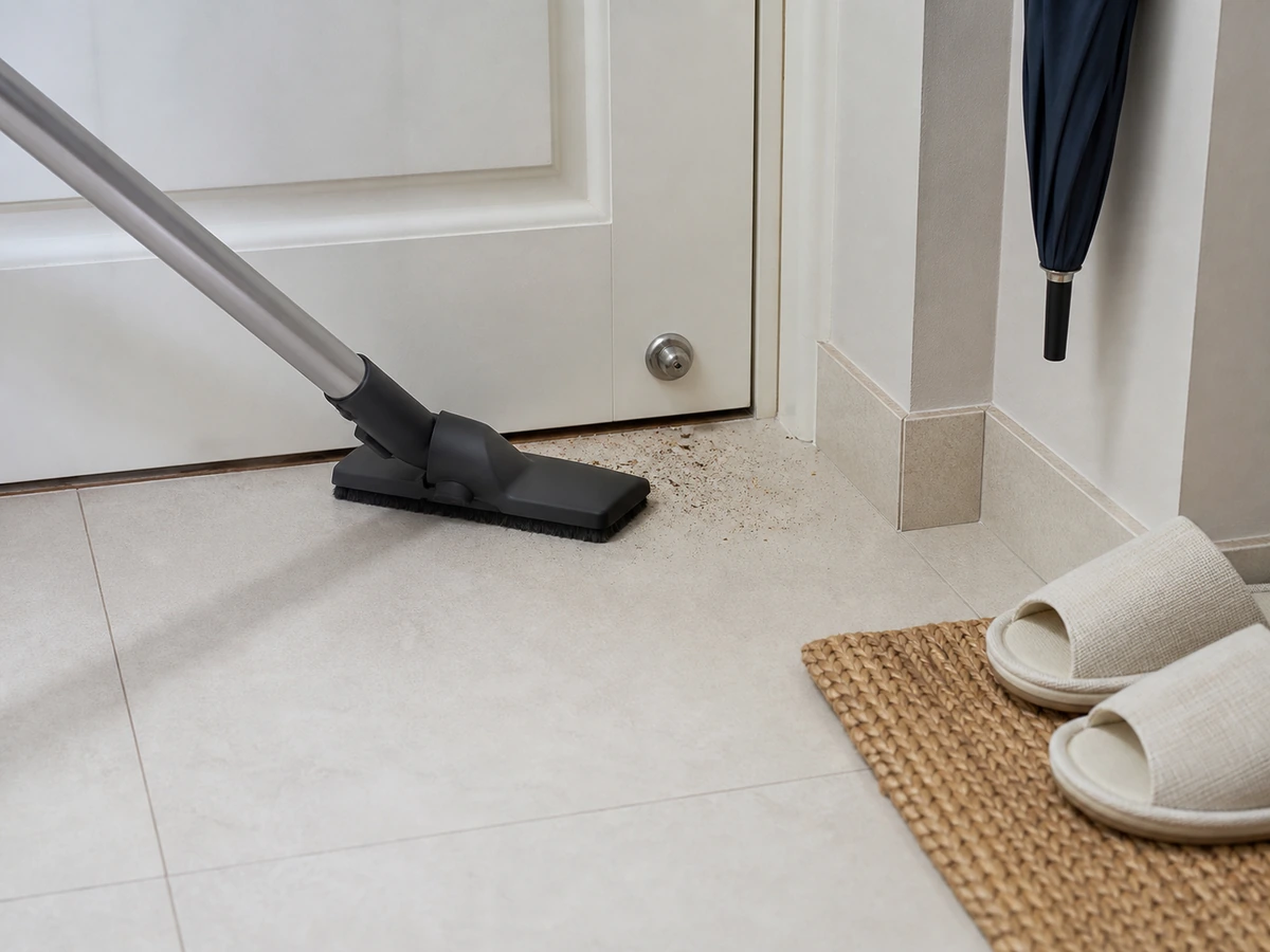 How to Clean the Entryway and Front-Door Area: Remove dry grit