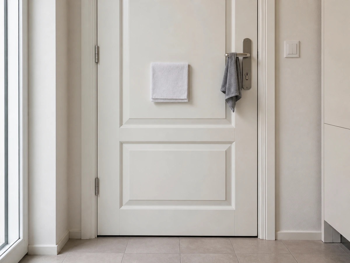 How to Clean the Entryway and Front-Door Area: Wipe panel and hardware minimally