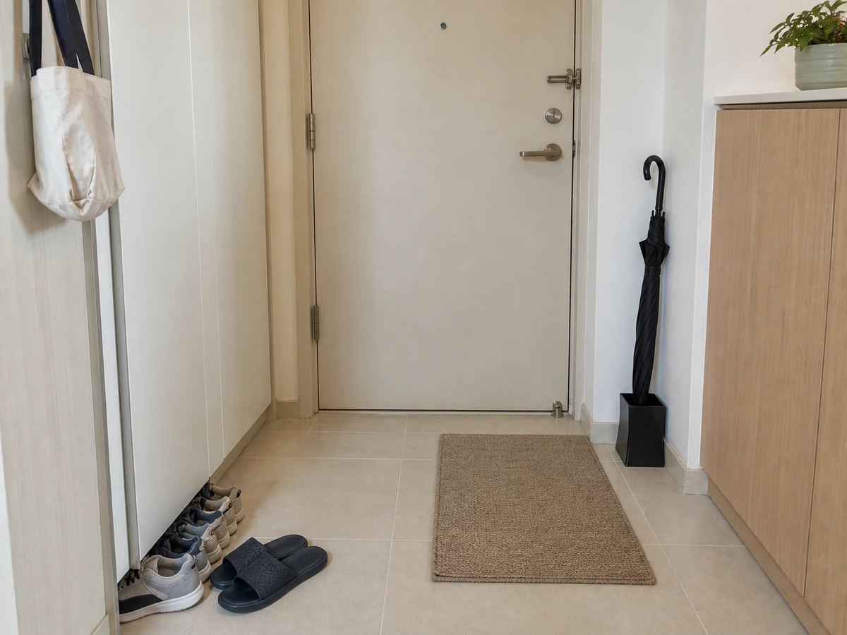 How to Clean the Entryway and Front-Door Area: Restore only dry items