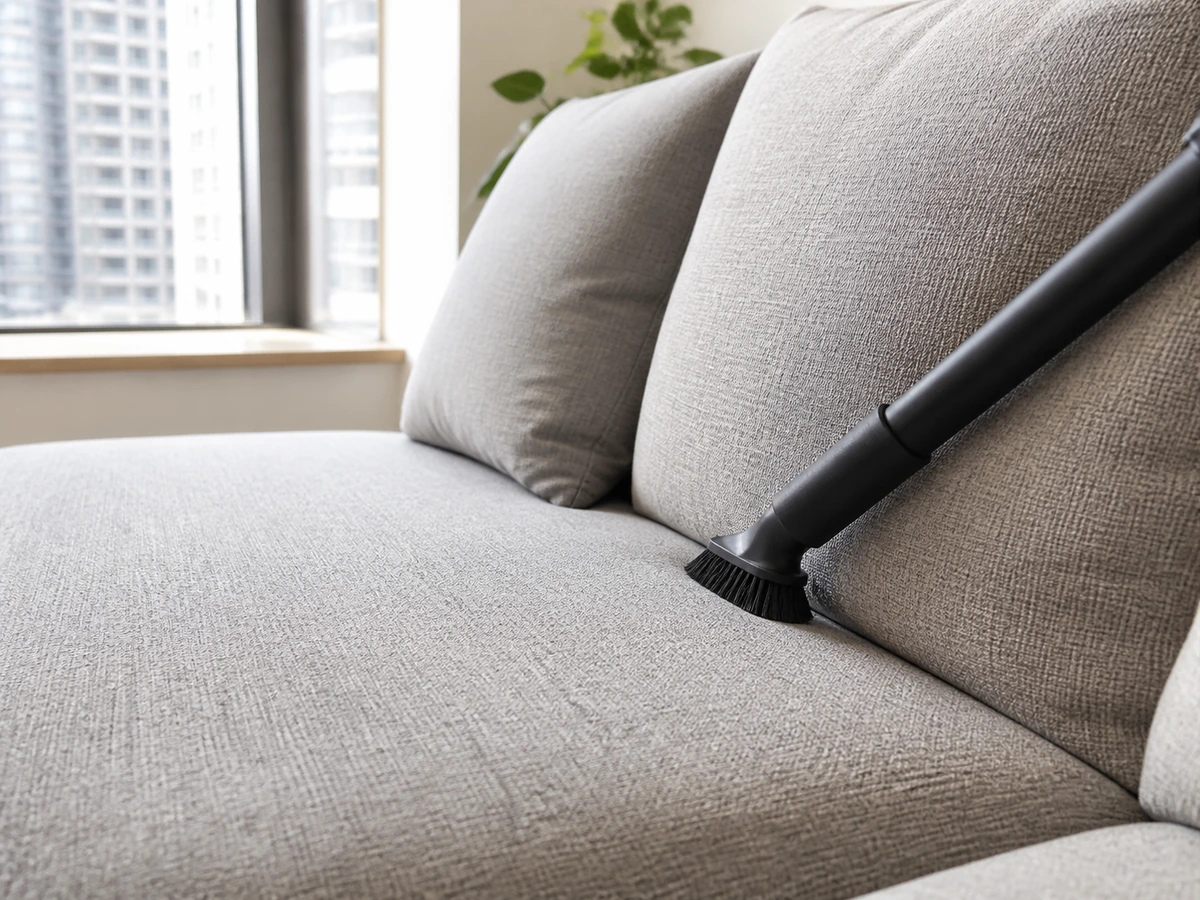 如何安全清潔布藝梳化?: 吸走鬆散塵屑