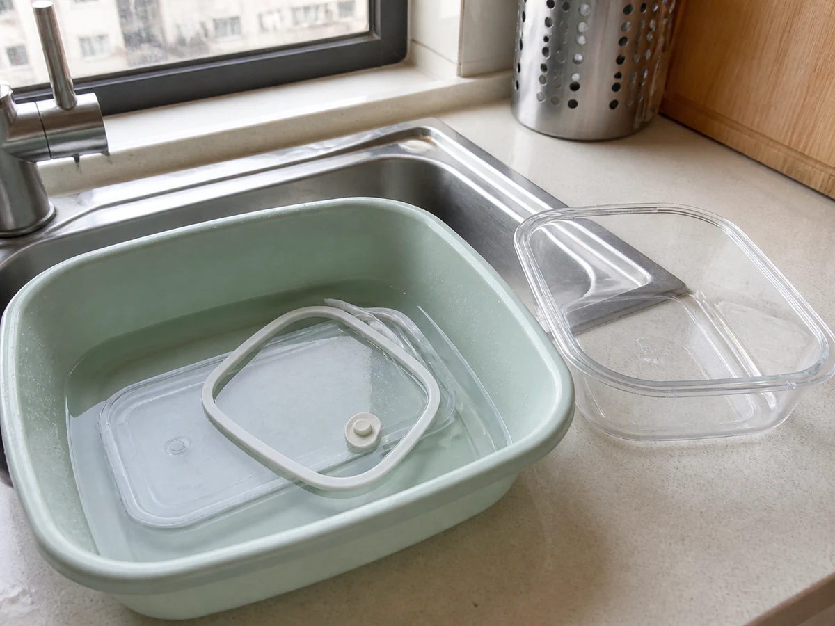 How to Clean Food Storage Containers and Reduce Odour: Remove approved washable parts