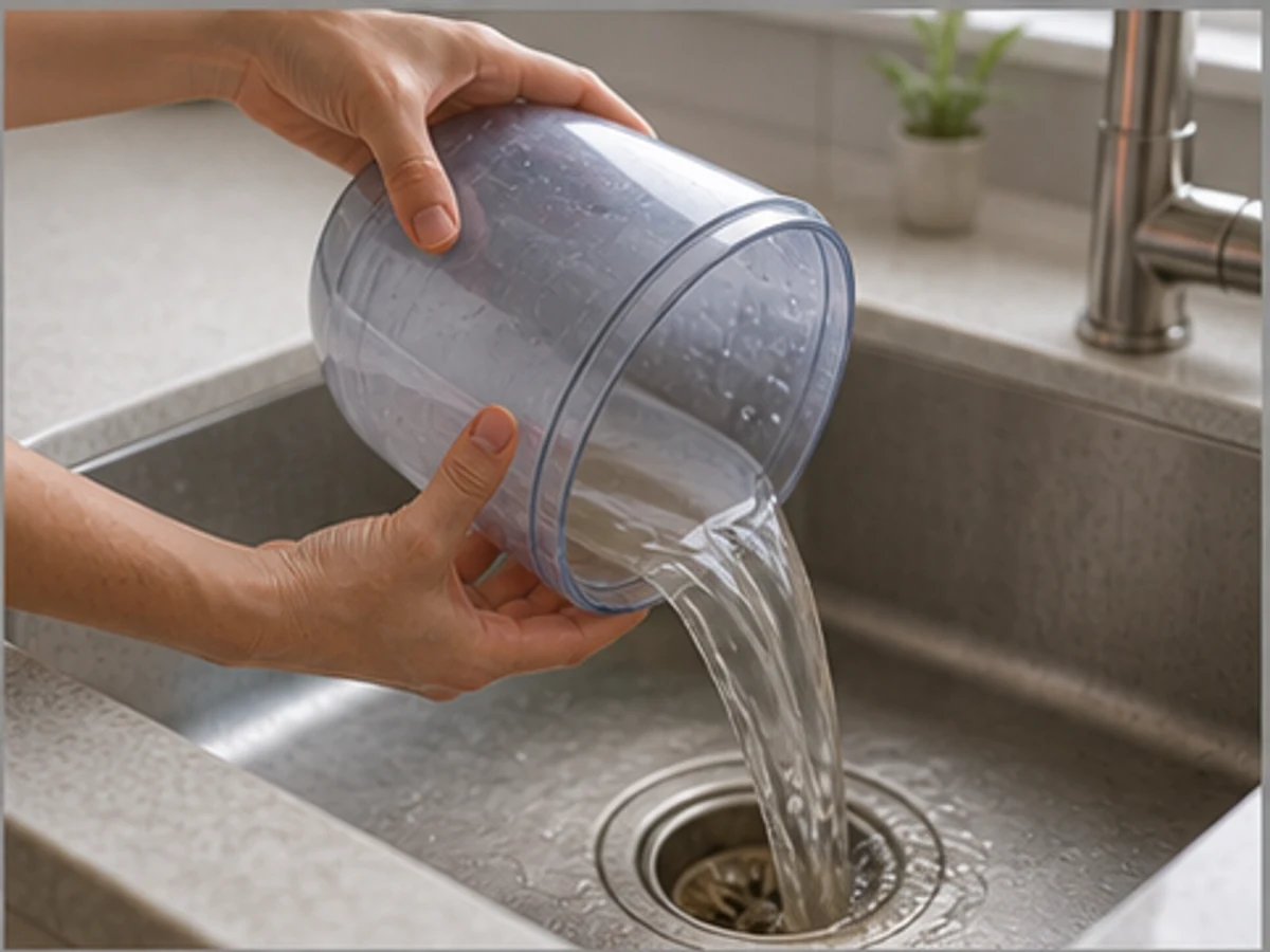 Cara Membersihkan Tangki Humidifier dan Bagian yang Mudah Dijangkau: Buang air lama