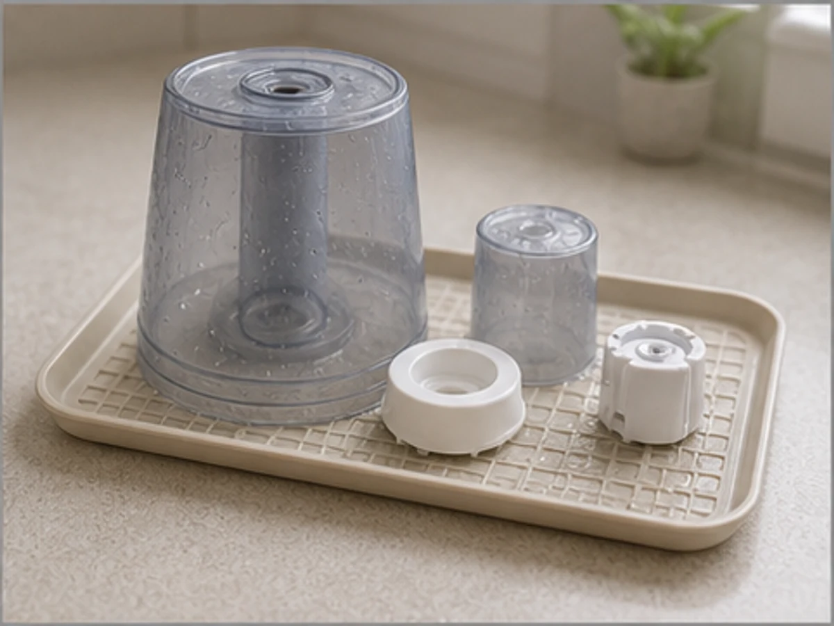Cara Membersihkan Tangki Humidifier dan Bagian yang Mudah Dijangkau: Bilas dan keringkan
