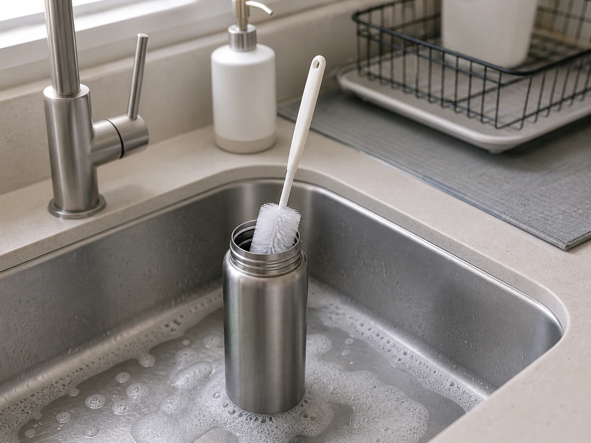 How to Clean an Insulated Cup and Water Bottle: Wash the bottle body