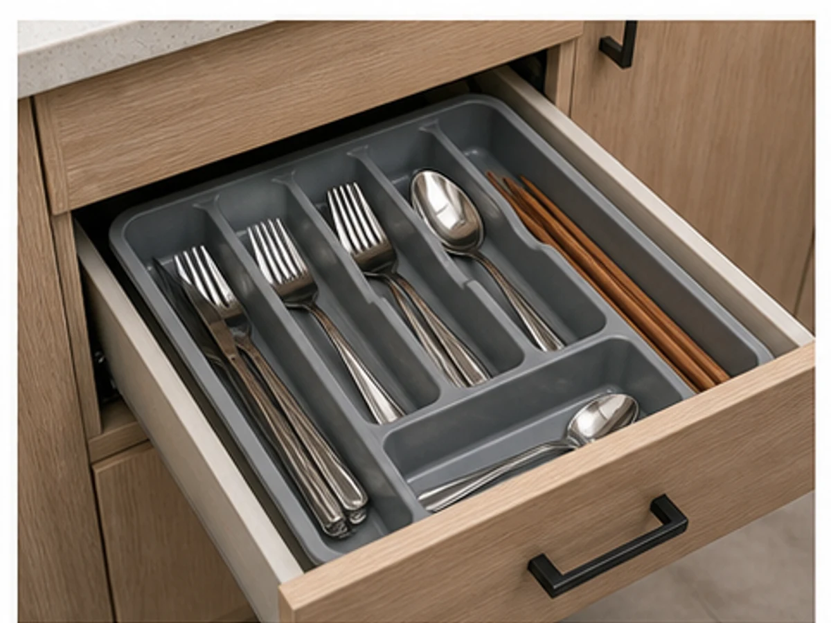 How to Clean Kitchen Drawers and a Cutlery Tray — clean, dry and safely organised finished drawer
