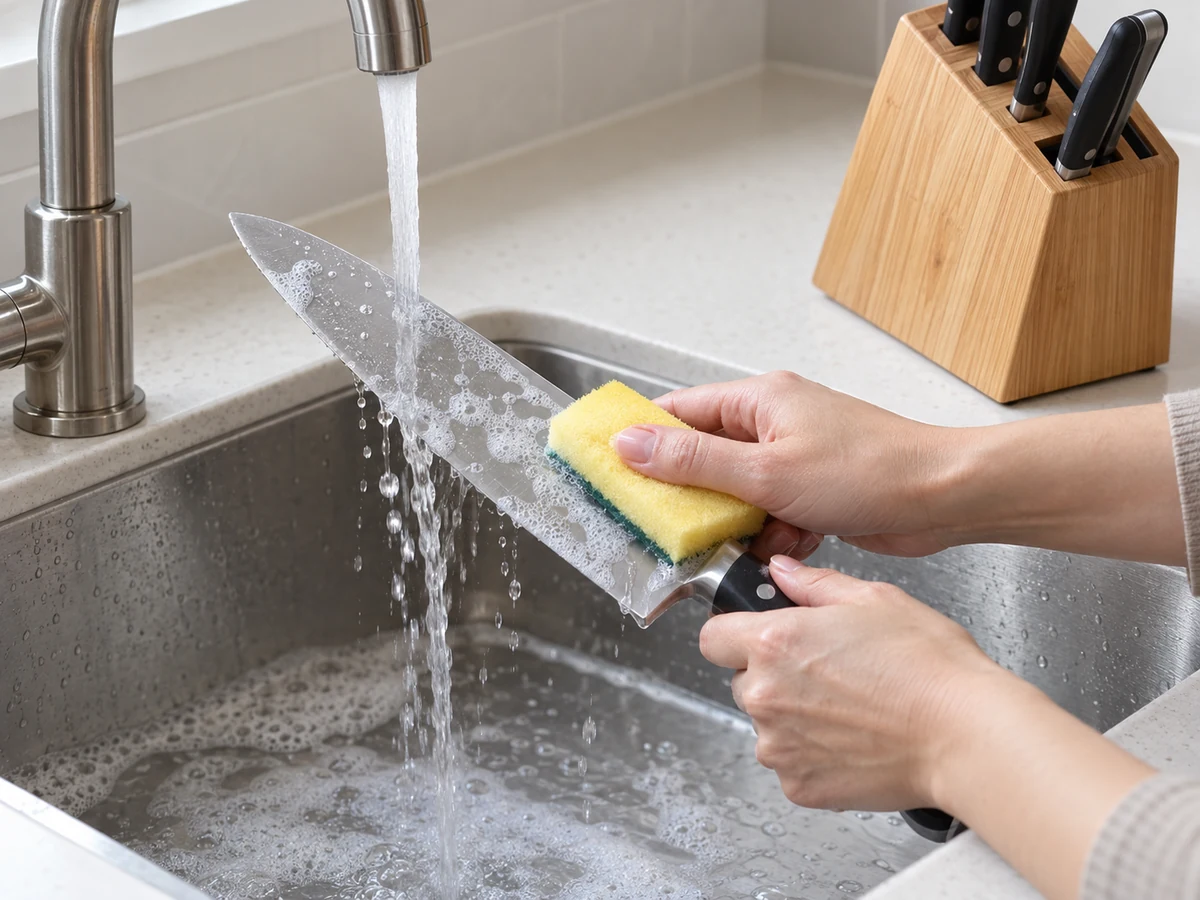 Linisin nang Ligtas ang Kitchen Knives at Knife Block: Hand-wash bawat kutsilyo