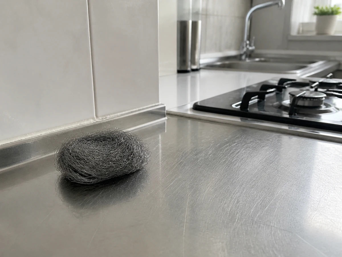 Using steel wool or a hard scraper — Use a soft cloth or non-abrasive sponge to protect the finish.