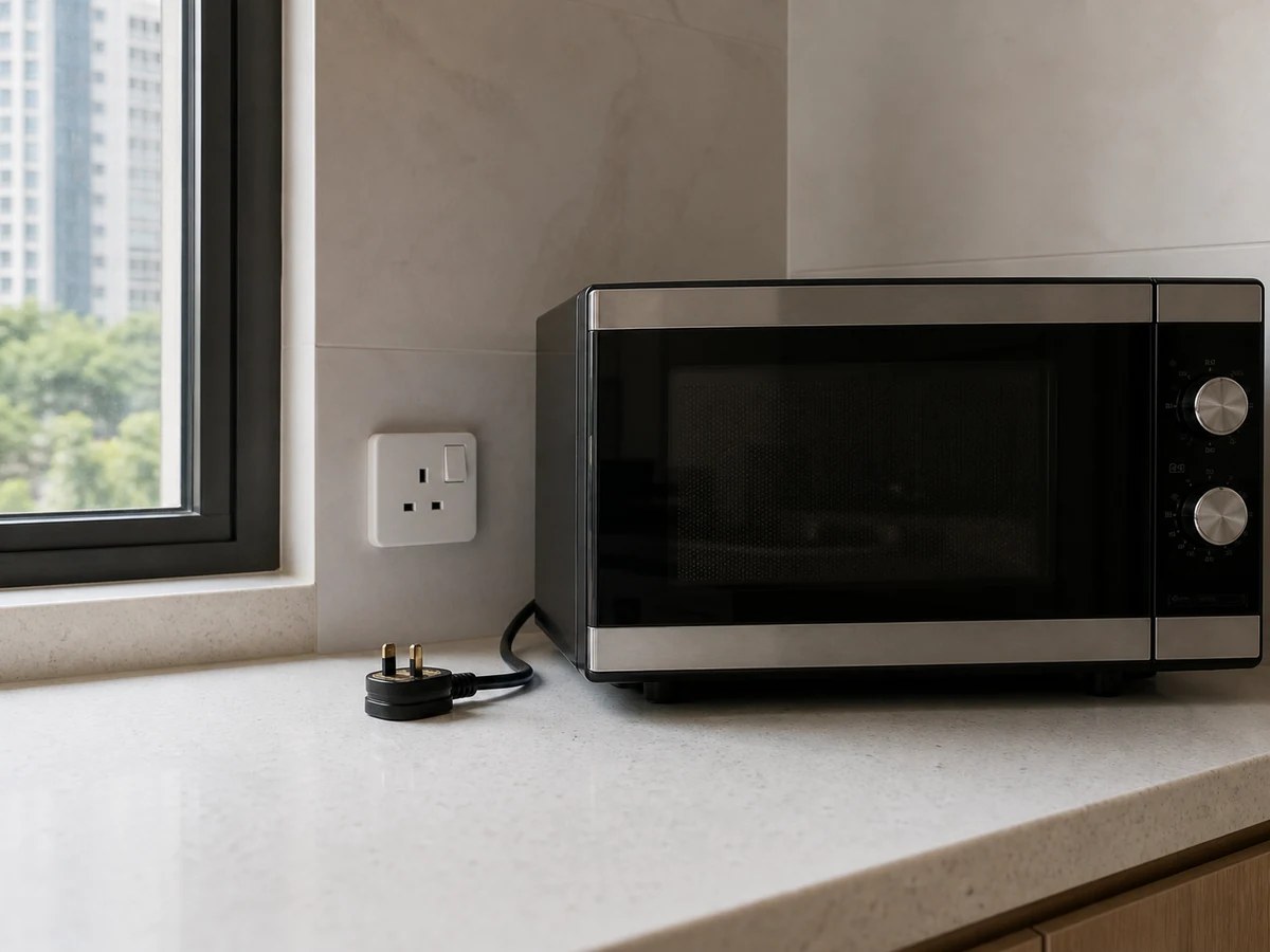 How to Clean the Inside of a Microwave: Switch off and disconnect power