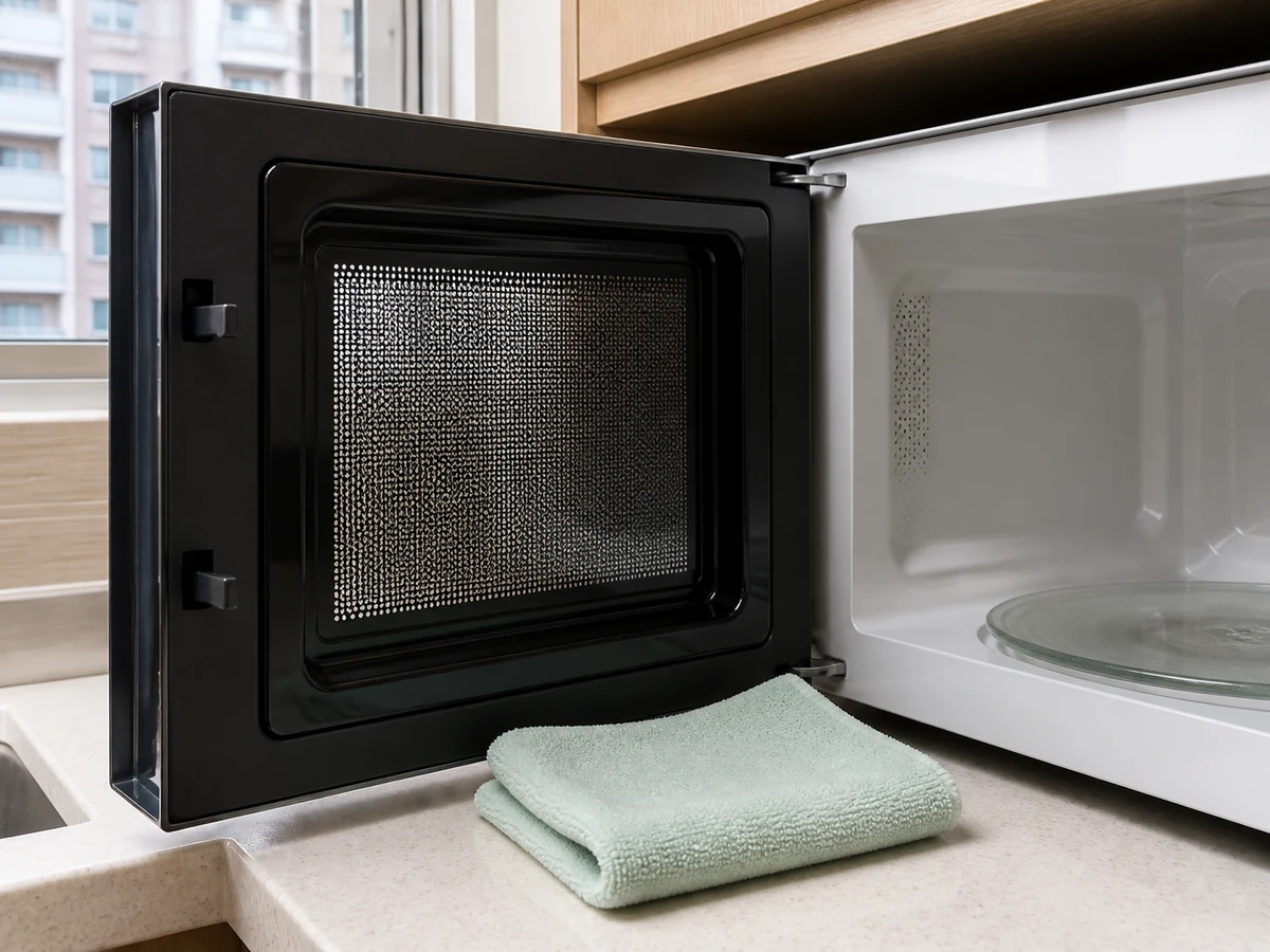 How to Clean the Inside of a Microwave: Clean the door and contact surfaces