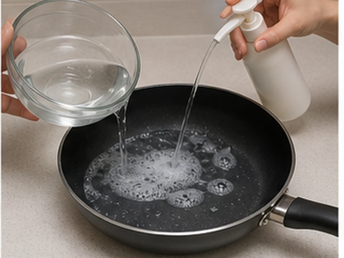 Paano Linisin ang Non-stick Cookware nang Hindi Sinisira ang Coating: Palambutin ang residue