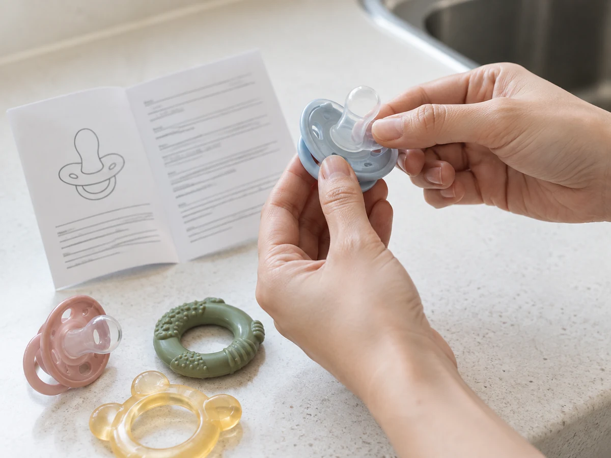 Cara Membersihkan Empeng dan Teether serta Mensterilkan Secara Terpisah: Periksa barang dan petunjuk