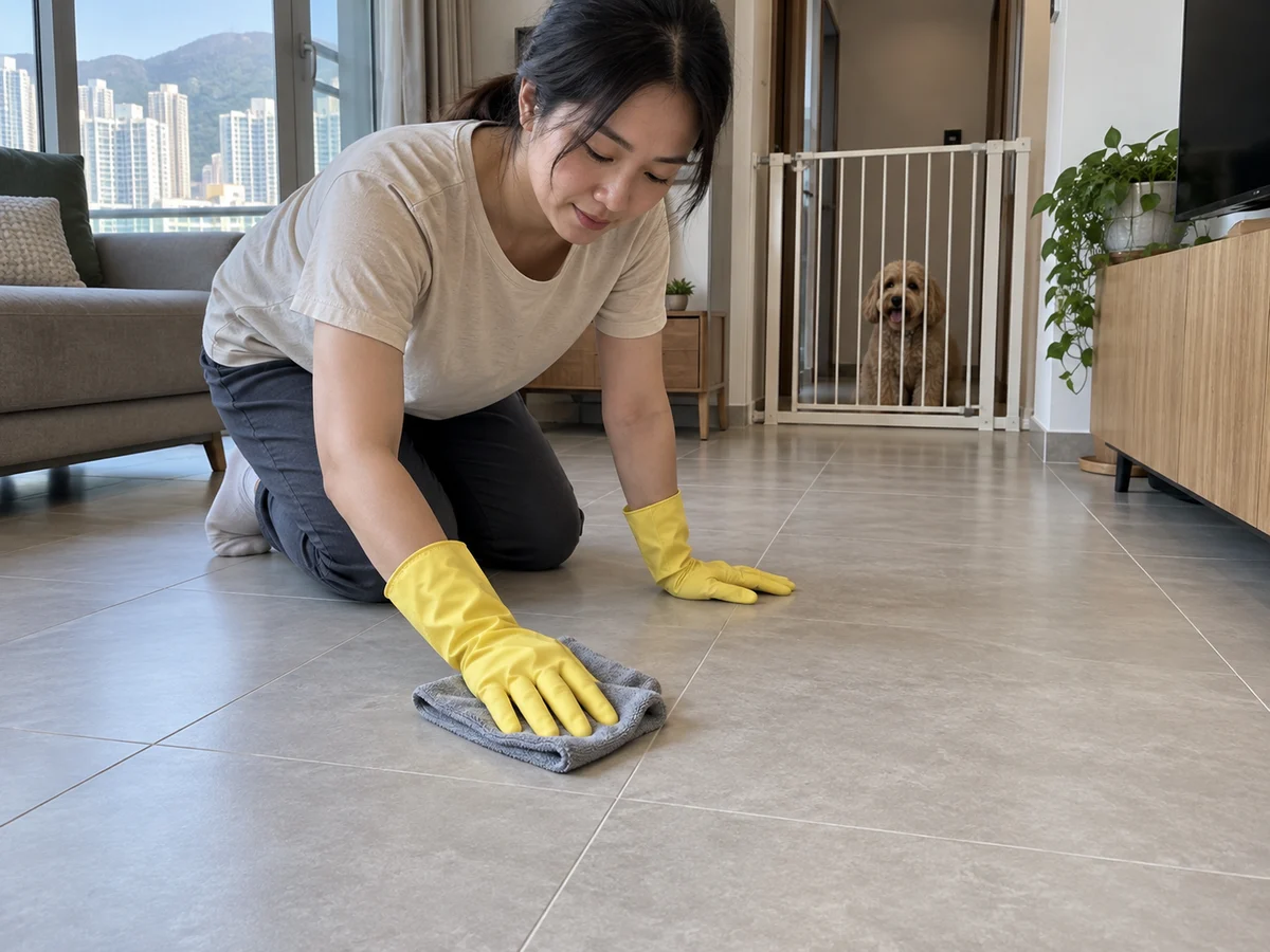Clean Pet Accidents from Hard Floors by Surface Type: Restore a dry surface