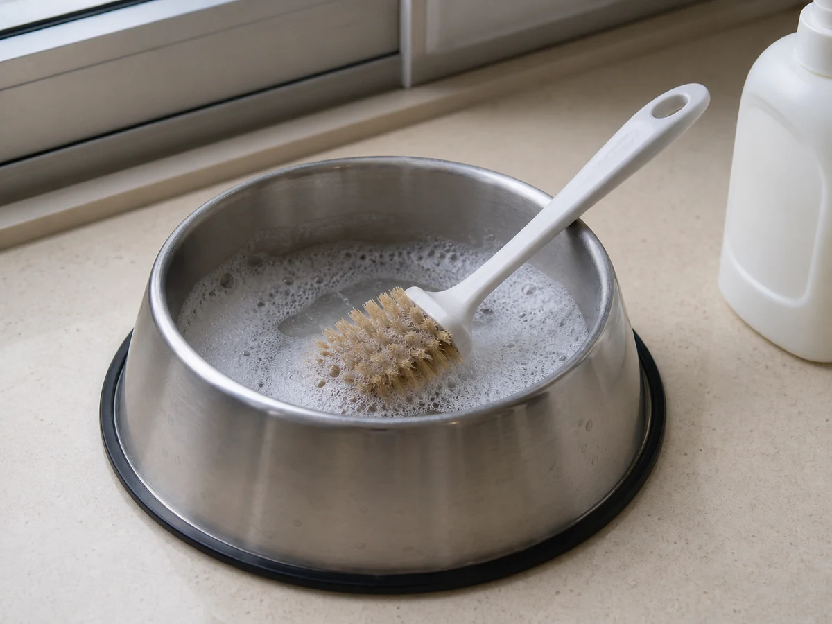 如何清洗寵物食物碗及水碗？: 逐件清洗食具