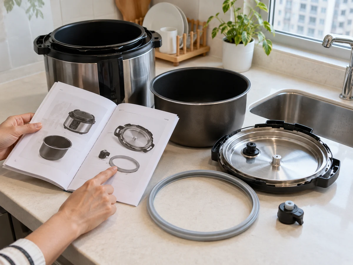 Paano Ligtas na Linisin ang Natatanggal na Bahagi ng Pressure Cooker: Itala ang natatanggal na bahagi