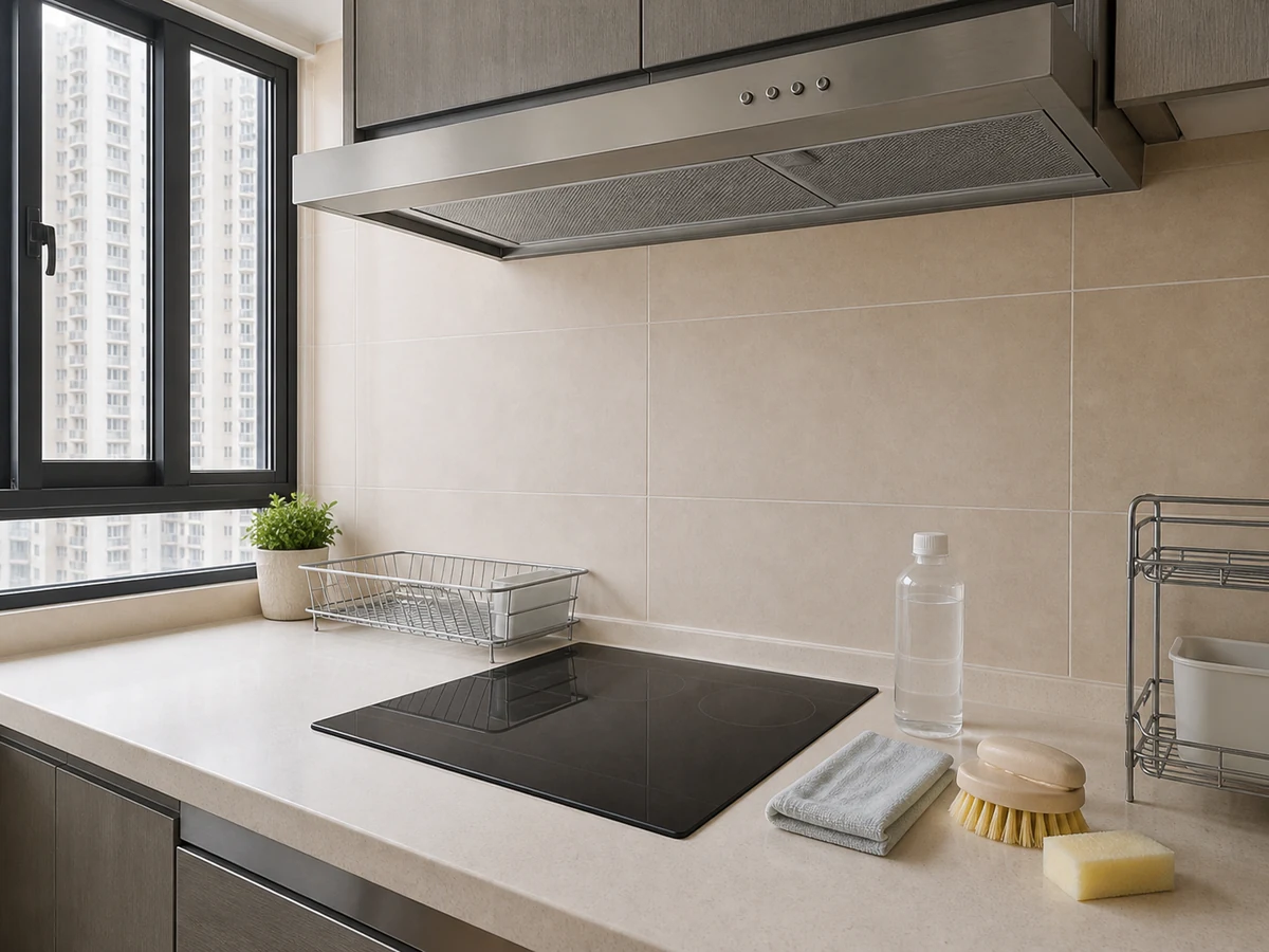 How to Clean a Range Hood Exterior and Removable Filter: Cool and check the manual