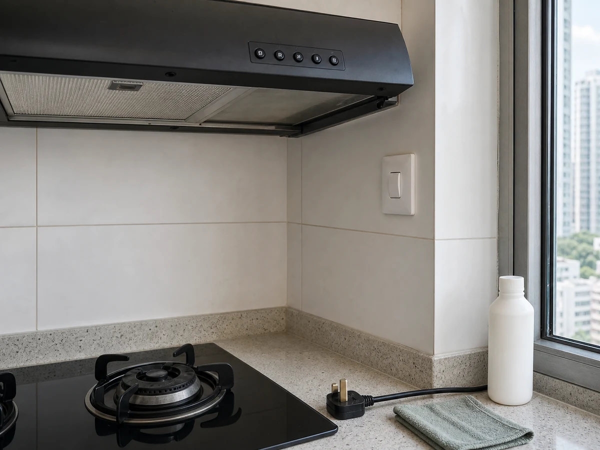 How to Clean a Range Hood Exterior and Removable Filter: Switch off and isolate power