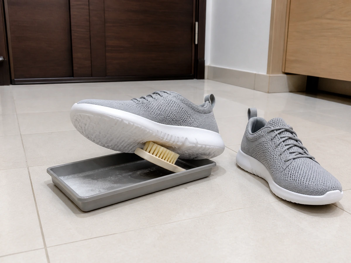 Cara Membersihkan Sol dan Upper Sepatu: Bersihkan outsole dan midsole