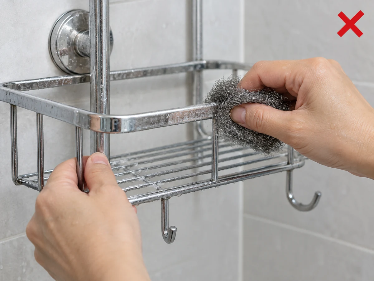 Scrubbing plating with steel wool — Use only a soft cloth or non-abrasive brush.