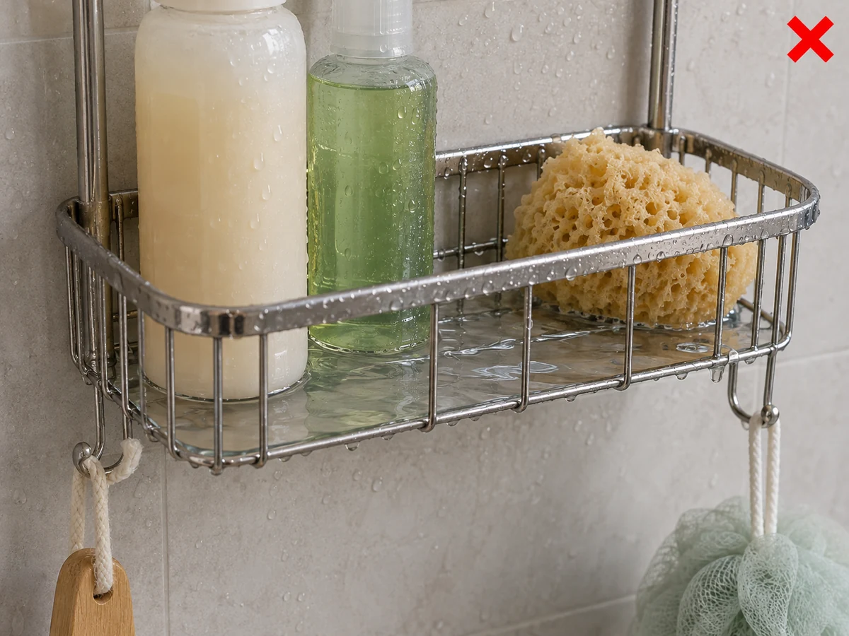 Leaving water in basket bases — Dry holes and undersides after cleaning.