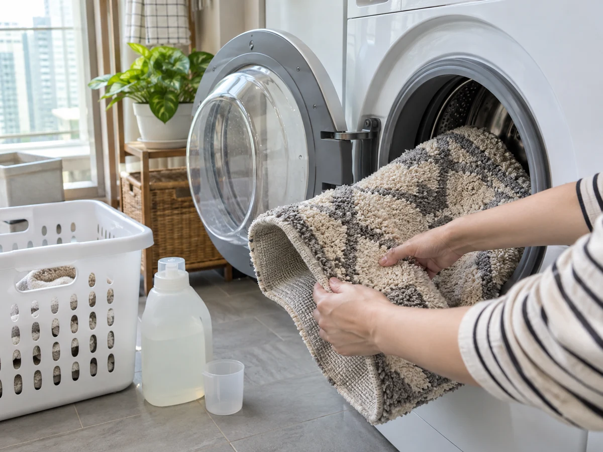 How to Clean Small Rugs by the Care Label: Wash within capacity limits