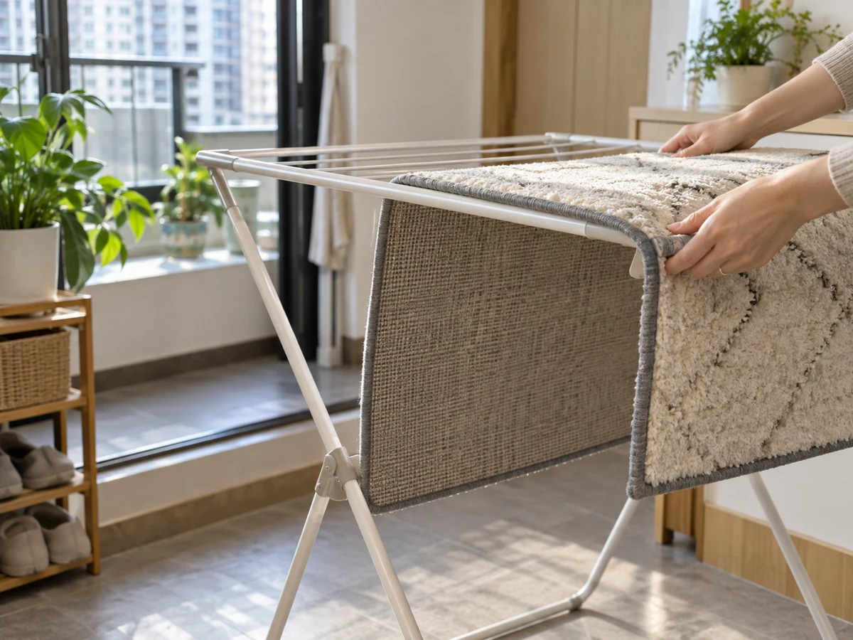 How to Clean Small Rugs by the Care Label: Dry the backing before return