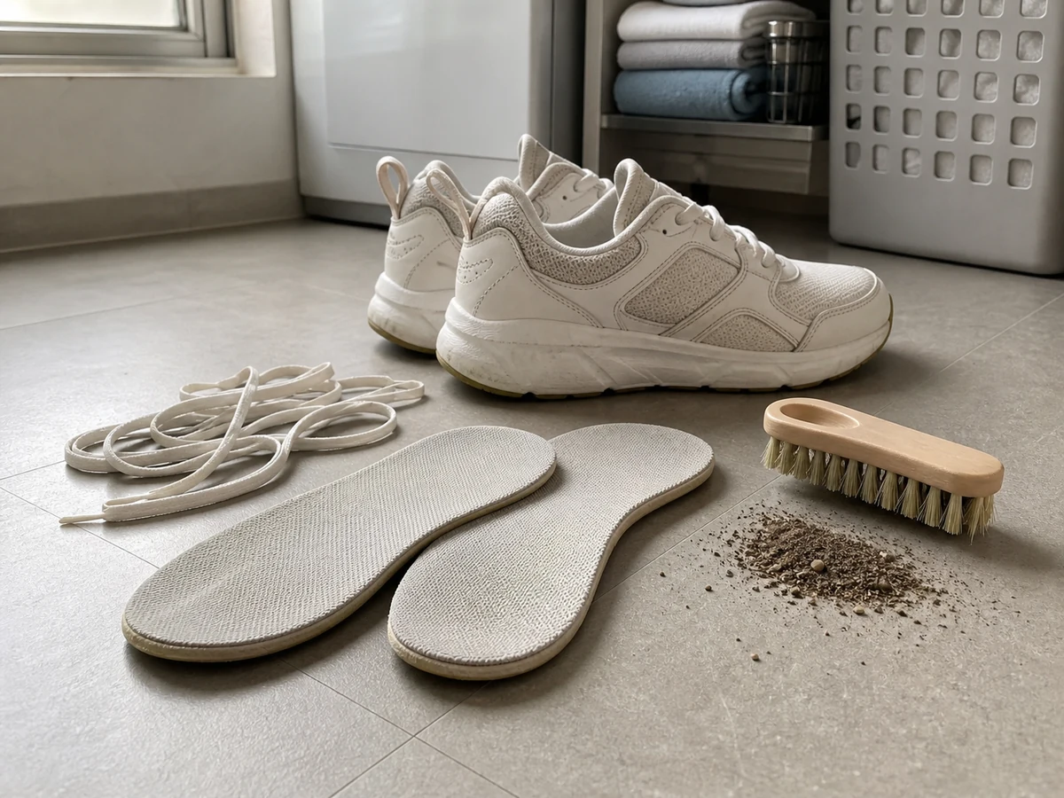 Linisin ang Sneakers at Sports Shoes: Alisin ang parts at mag-dry-brush