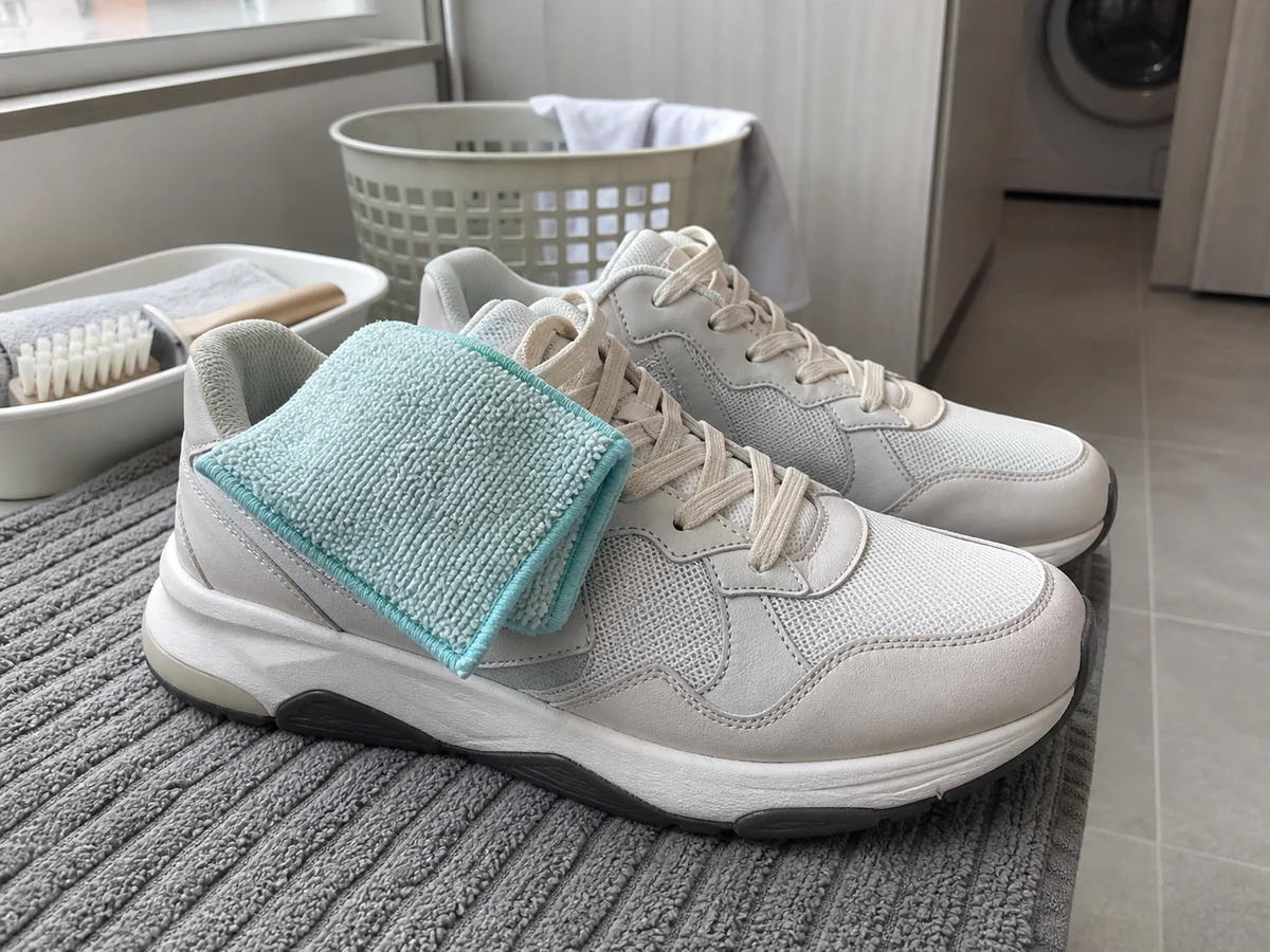 Linisin ang Sneakers at Sports Shoes: Dahan-dahang linisin ang upper
