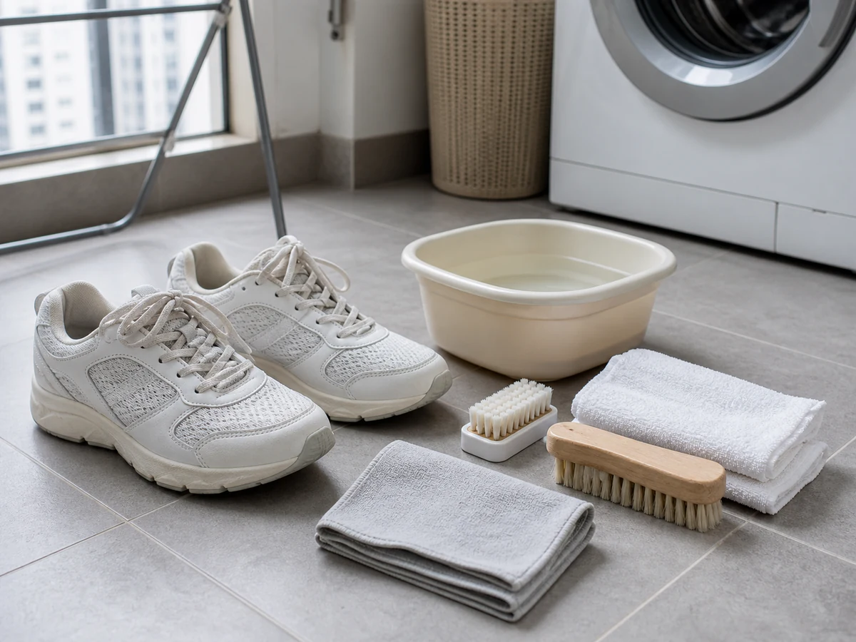 Maayos na safe tools para sa linisin ang sneakers at sports shoes